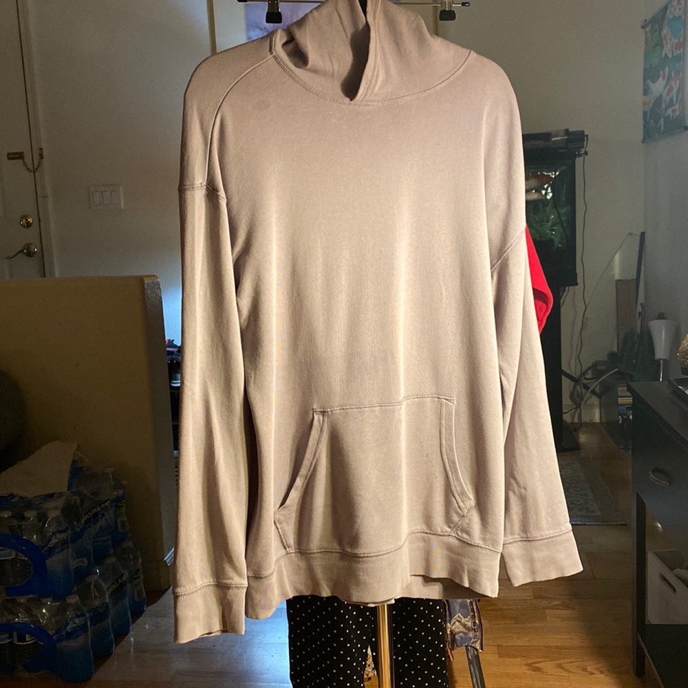 Gray Hooded Sweatshirt.